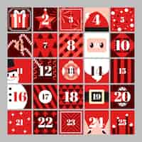 Kostenloser Vektor flaches design festlichen adventskalender