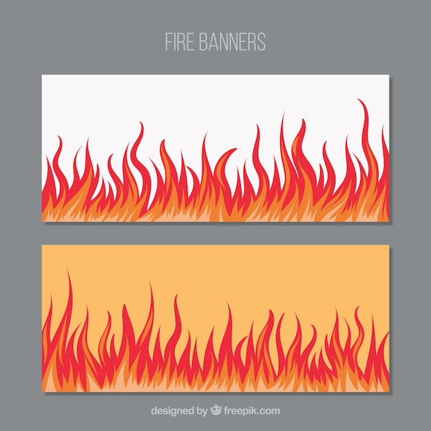 Kostenloser Vektor flaches design feuer banner