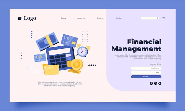 Flaches design finanziert konzept-landing-page