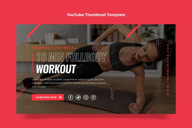 Flaches Design Fitness-YouTube-Thumbnail