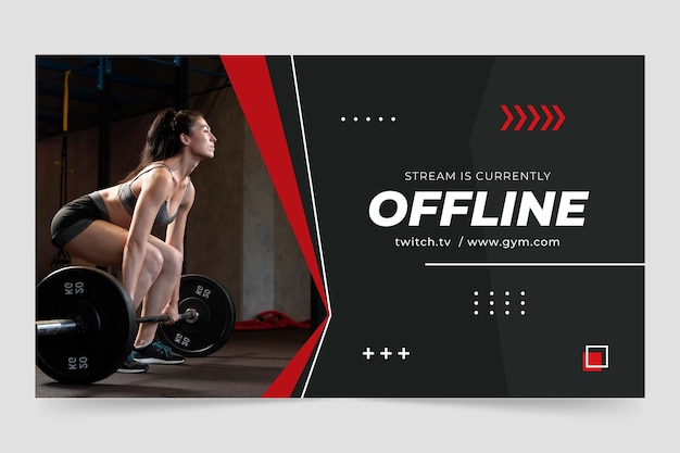 Flaches Design Fitnessstudio Vorlagendesign