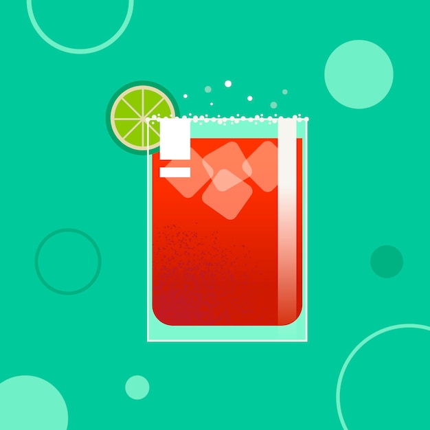 Flaches Design frische Michelada-Illustration