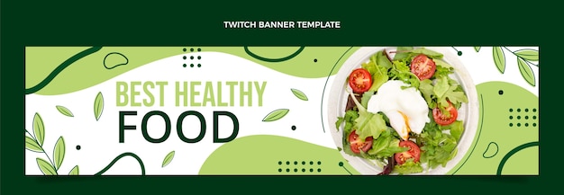 Flaches design gesundes essen zucken banner-vorlage