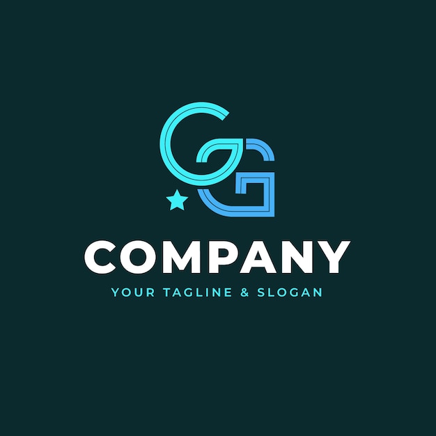 Flaches Design gg-Logo-Vorlage