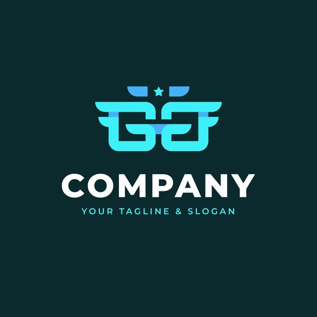 Flaches Design gg-Logo-Vorlage