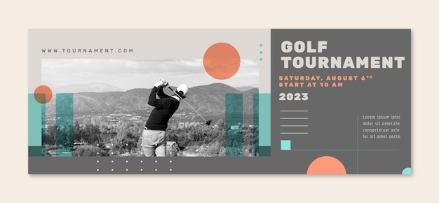 Kostenloser Vektor flaches design-golfclub-facebook-cover