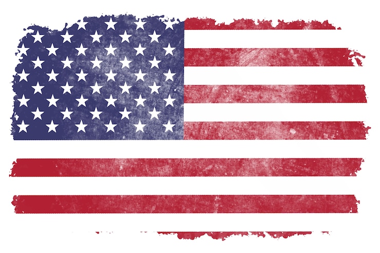 Kostenlose Vektor flaches design grunge amerikanische flagge