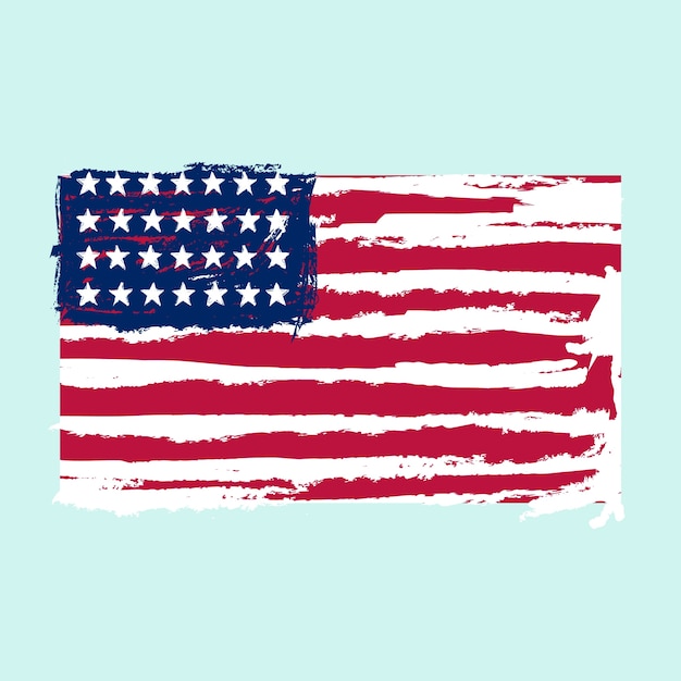 Flaches design grunge amerikanische flagge