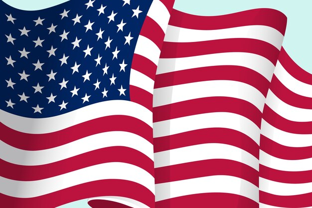 Flaches Design Grunge amerikanische Flagge