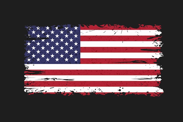Kostenloser Vektor flaches design grunge amerikanische flagge
