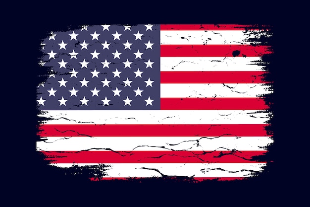 Kostenloser Vektor flaches design grunge hintergrund der amerikanischen flagge