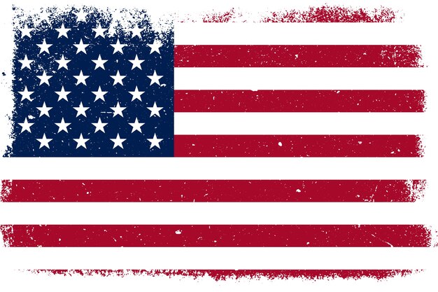 Flaches Design Grunge Hintergrund der amerikanischen Flagge