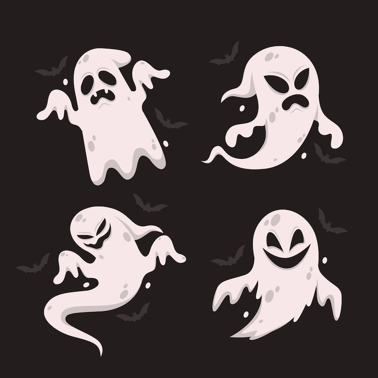 Kostenlose Vektor flaches design halloween ghost pack