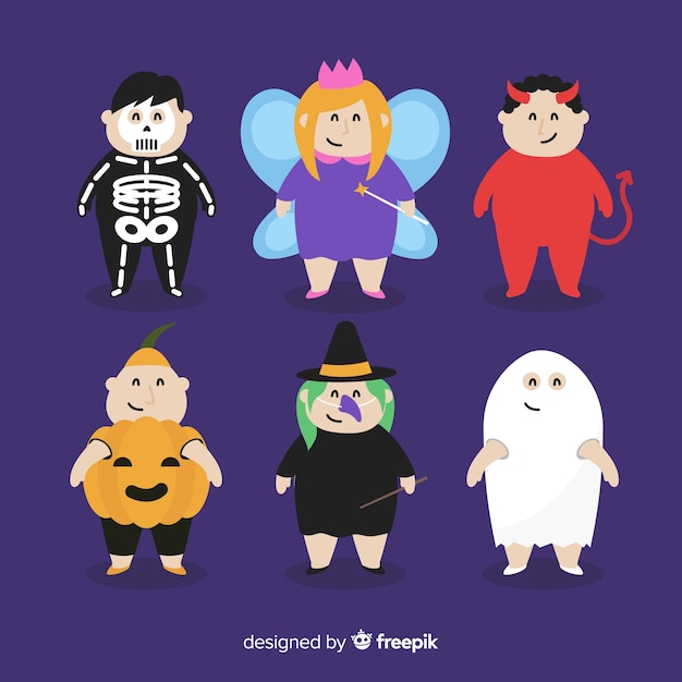 Flaches design halloween kinderkollektion