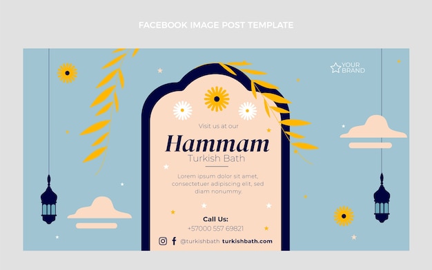 Flaches Design Hamam Facebook-Beitrag