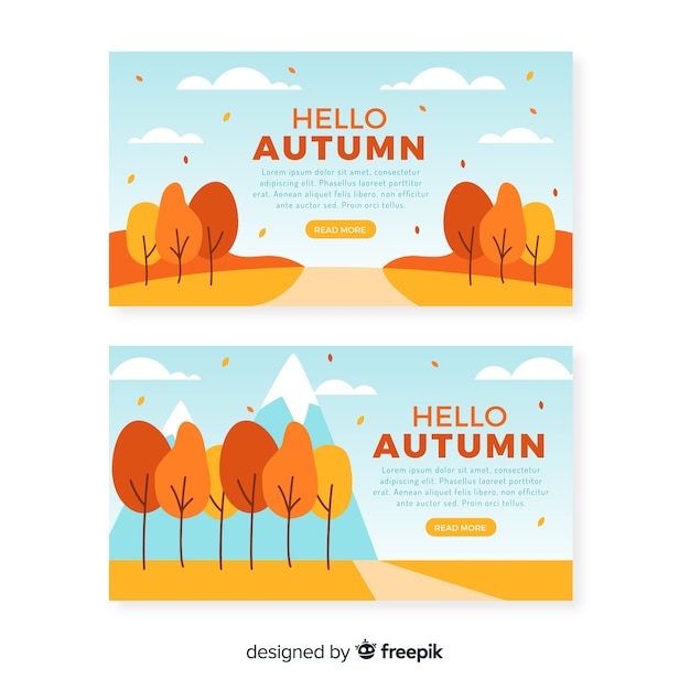 Flaches design herbst banner vorlage