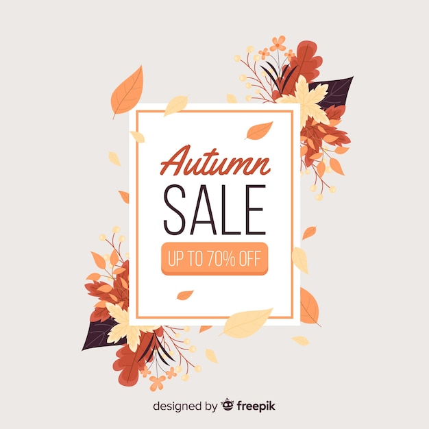 Flaches Design Herbst Sale Banner