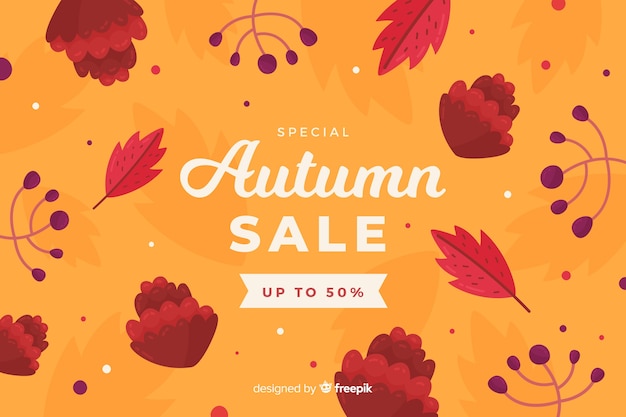 Flaches design herbst sale banner