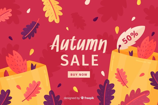 Flaches design herbst sale banner