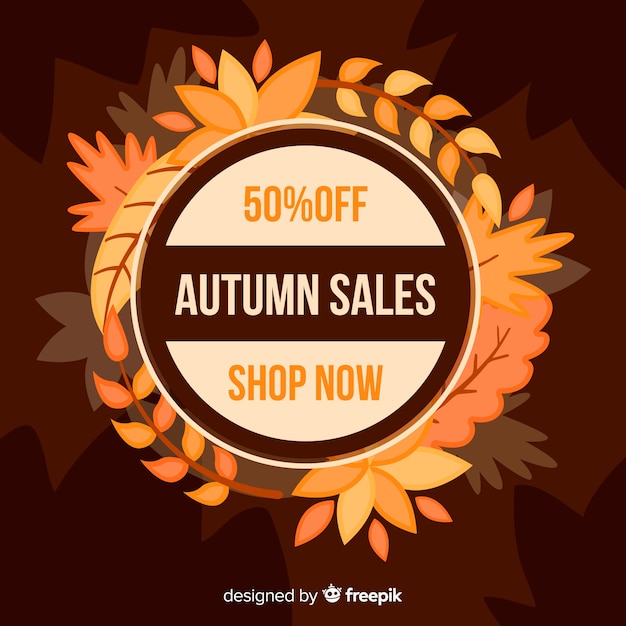 Flaches design herbst sale banner