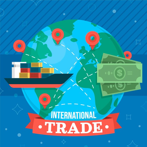 Flaches Design Illustration internationaler Handel