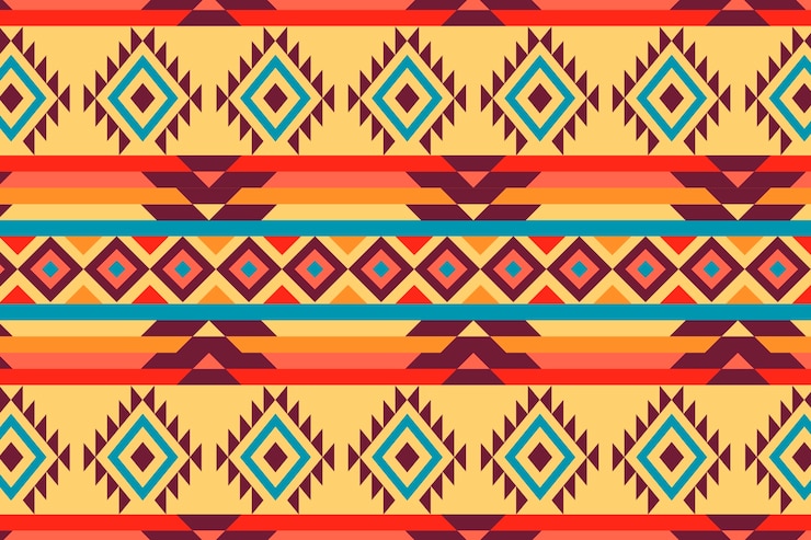 Kostenlose Vektor flaches design indianisches muster