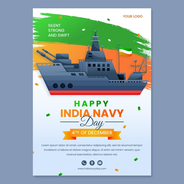 Kostenloser Vektor flaches design indien navy poster