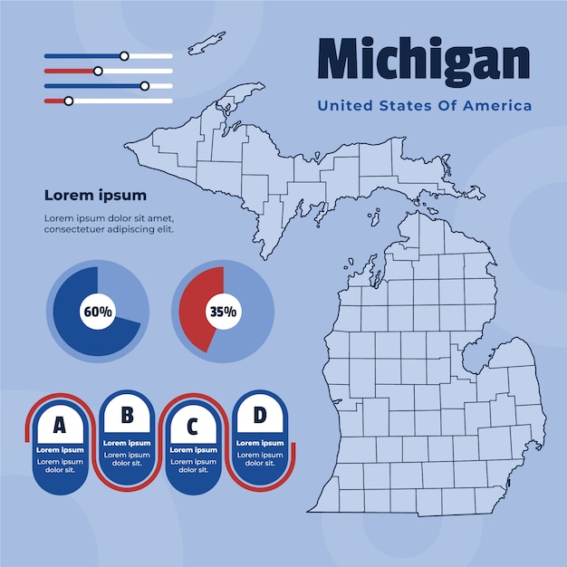 Kostenloser Vektor flaches design kalifornien infografik