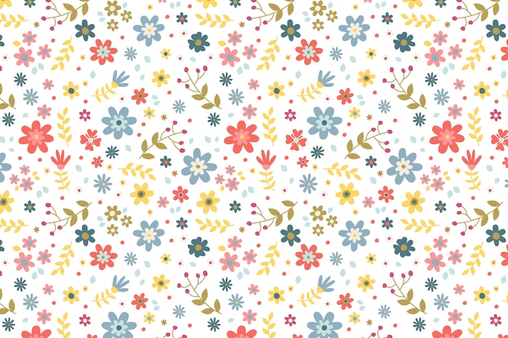 Kostenlose Vektor flaches design, kleines blumenmusterdesign