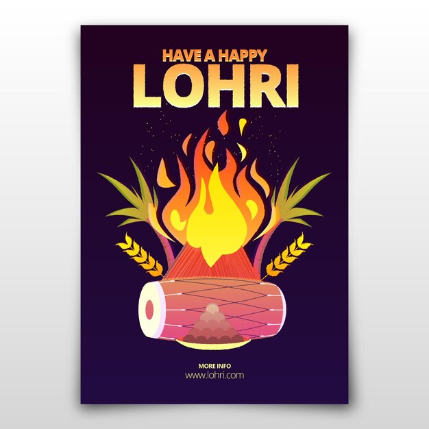 Flaches design lohri plakat