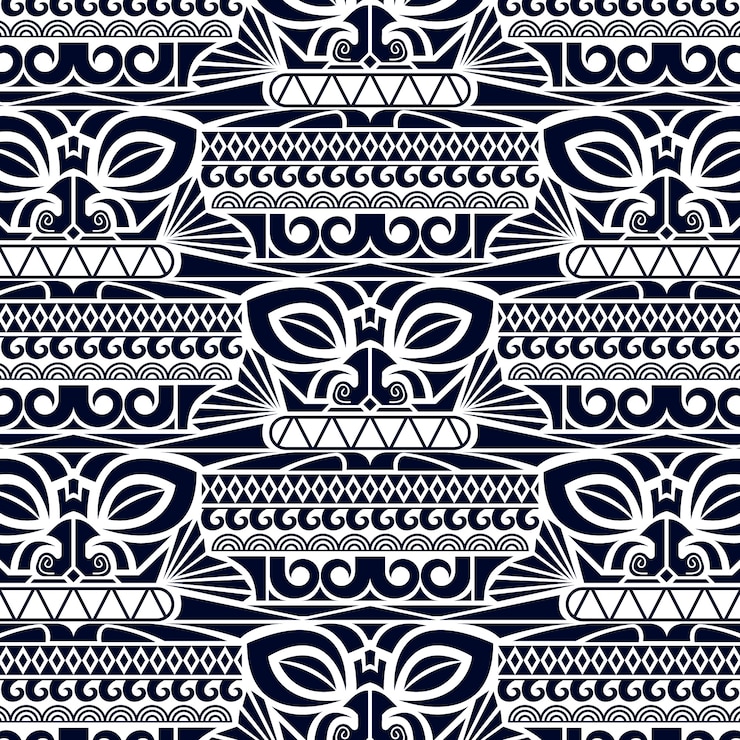 Kostenlose Vektor flaches design maori-tattoo-muster-design