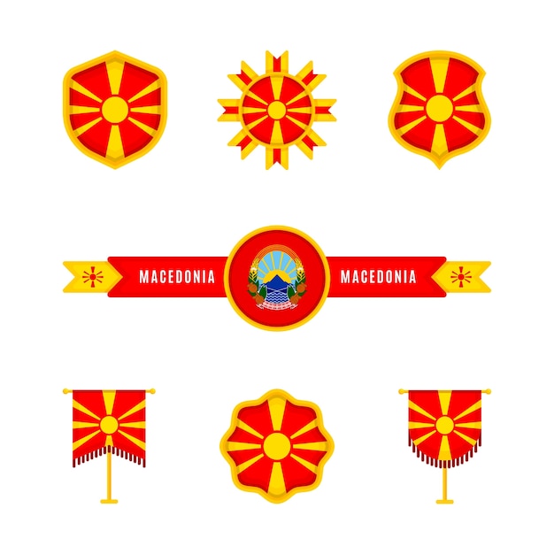 Flaches design mazedonien nationale embleme