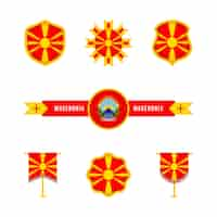 Kostenloser Vektor flaches design mazedonien nationale embleme