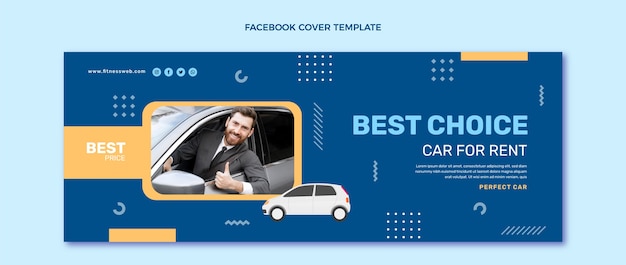 Flaches Design Mietwagen Facebook-Cover