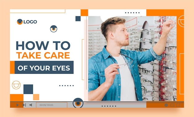 Kostenloser Vektor flaches design minimal augenarzt youtube-thumbnail