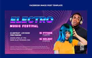 Kostenloser Vektor flaches design minimal music festival facebook-post