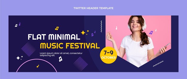 Flaches Design Minimal Music Festival Twitter Header