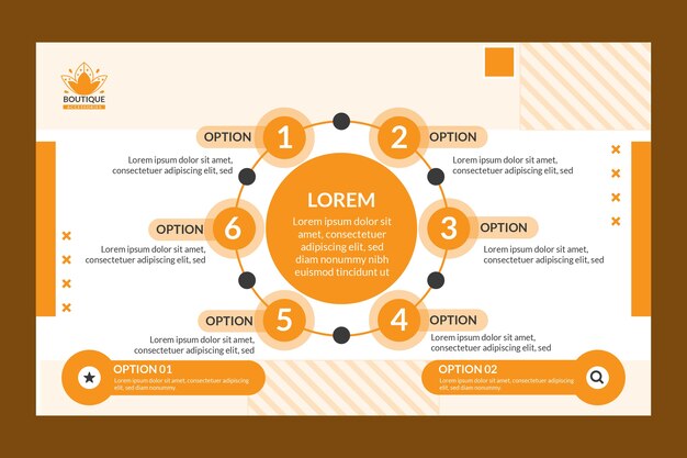 Flaches Design minimale Boutique-Infografik