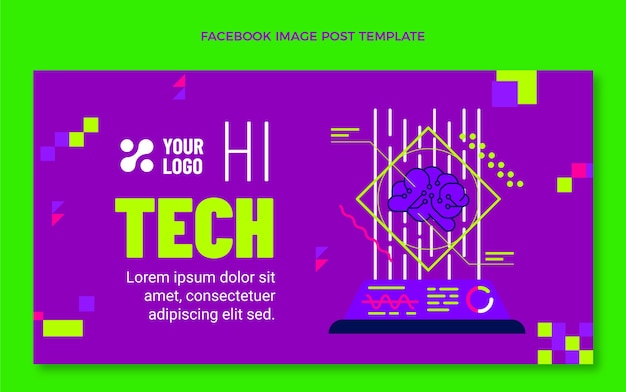 Kostenloser Vektor flaches design minimale technologie facebook-post-vorlage