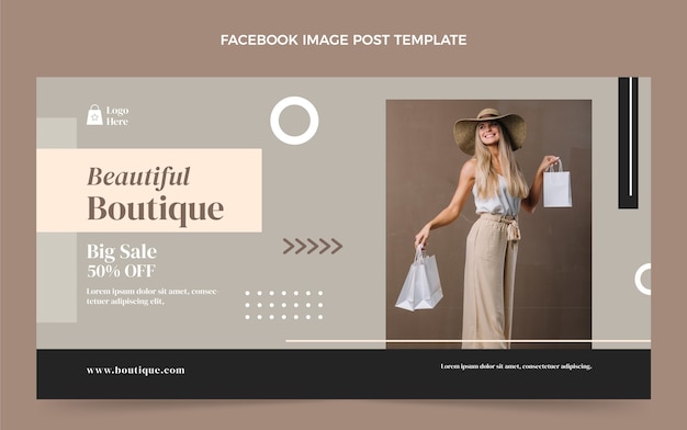 Flaches design minimaler boutique-facebook-post