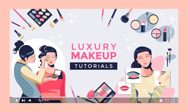 Kostenlose Vektor flaches design minimaler make-up-künstler youtube-thumbnail