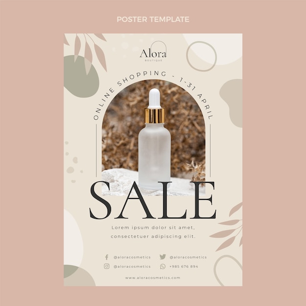 Flaches Design minimales Boutique-Poster