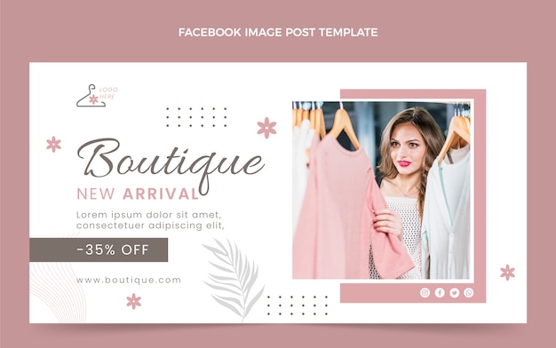 Kostenloser Vektor flaches design minimales boutique-template-design