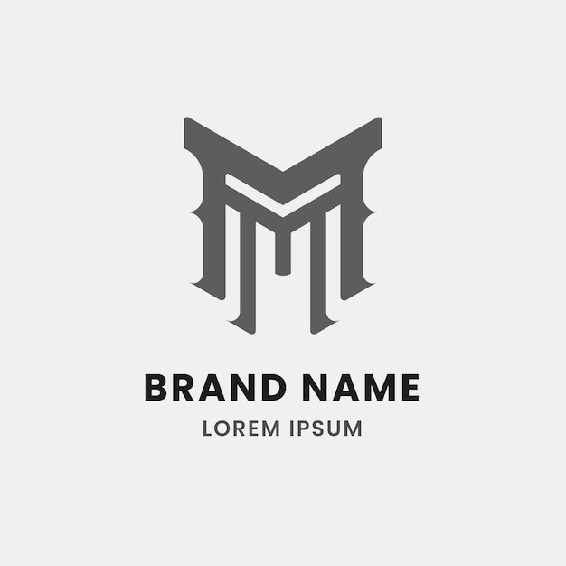 Flaches Design mm Logo-Vorlage