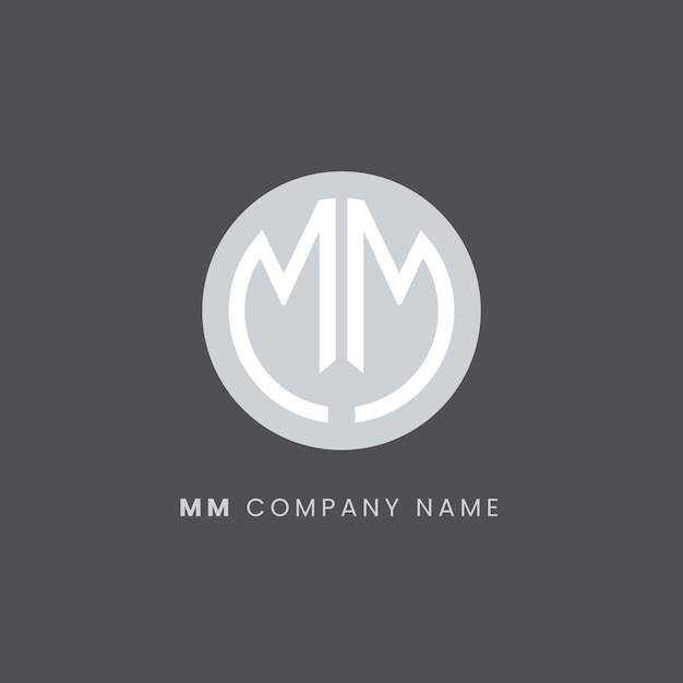 Flaches design mm logo-vorlage