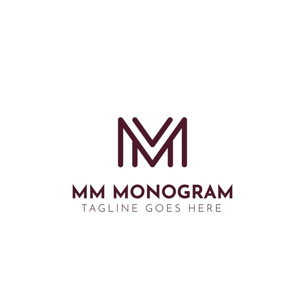 Flaches Design mm Logo-Vorlage
