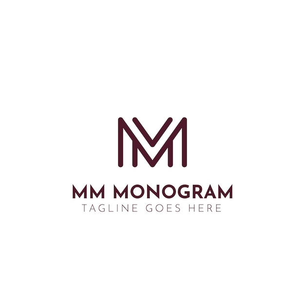 Flaches Design mm Logo-Vorlage