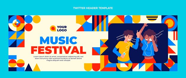 Flaches Design Mosaik Musik Festival Twitter Header