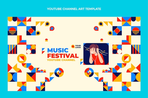 Flaches Design Mosaik-Musikfestival-YouTube-Kanal