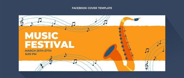 Flaches design musikfestival facebook-cover